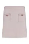 Self-portrait Knitted Mini Skirt In Brown