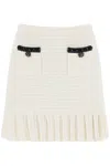 Self-portrait Self Portrait Women Structured Knit Mini Skirt In Neutral
