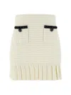 Self-portrait Self Portrait Women Structured Knit Mini Skirt In Neutral