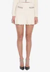 Self-portrait Crystal-embellished Mini Skirt In Cream