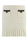 Self-portrait Self Portrait Women Structured Knit Mini Skirt In Neutral