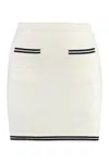 Self-portrait Self Portrait Women Ivory Bow Jacquard Knit Mini Skirt In Green