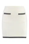 Self-portrait Self Portrait Women Ivory Bow Jacquard Knit Mini Skirt In Green