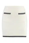 Self-portrait Self Portrait Women Ivory Bow Jacquard Knit Mini Skirt In Green