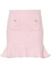 Self-portrait Knitted Mini Skirt In Pink