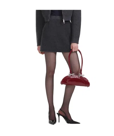 Self-portrait Knitted Miniskirt In Brown