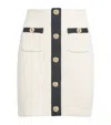 Self-portrait Sequin-embellished Knitted Mini Skirt In Ivory
