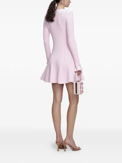 Self-portrait Self Portrait Knitted Short Dress In Pink