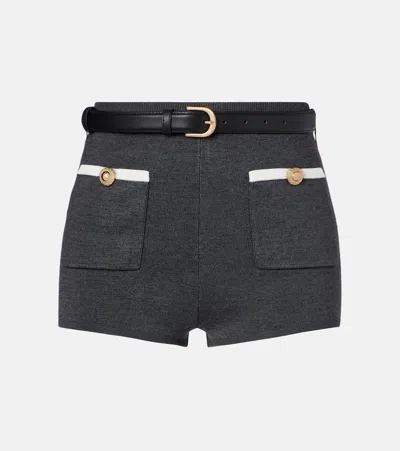 Self-portrait Knitted Shorts In Black