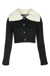 Self-portrait Knitwear Collar Cropped Pockets Sleeves In White