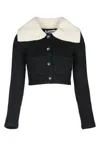 Self-portrait Knitwear Collar Cropped Pockets Sleeves In White