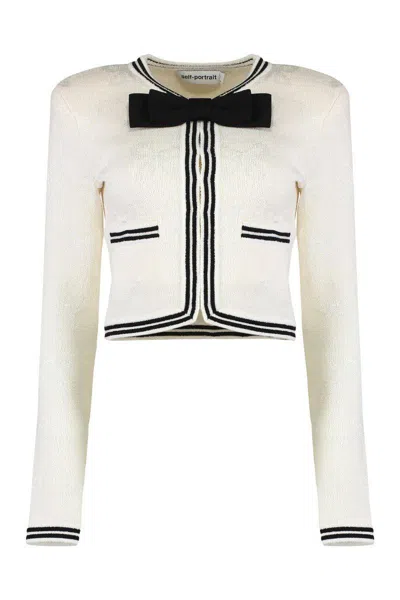 SELF-PORTRAIT SELF-PORTRAIT JACQUARD KNIT CARDIGAN
