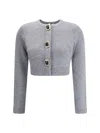 Self-portrait Wool Cardigan In Gray