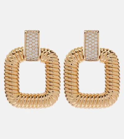 Self-portrait Knocker Crystal-embellished Earrings In Gold