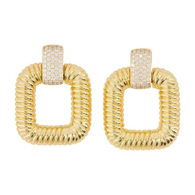 Self-portrait Knocker Earrings In Gold