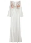 Self-portrait Lace And Satin Maxi Dress In White