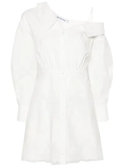 Self-portrait Lace-appliqué Cotton Minidress In White