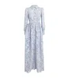 Self-portrait Belted Corded Lace Maxi Dress In Blue