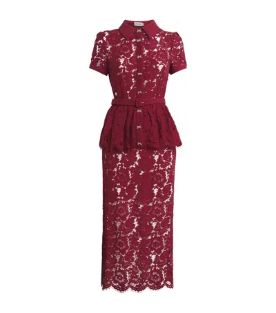 Self-portrait Lace Belted Midi Dress