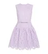 Self-portrait Sleeveless Lace Cotton Blend Mini Dress