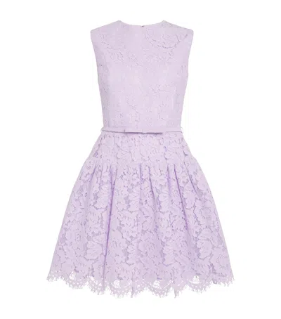 SELF-PORTRAIT LACE BELTED MINI DRESS