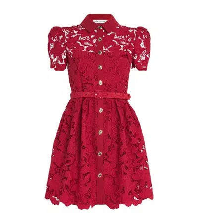SELF-PORTRAIT LACE BELTED MINI DRESS