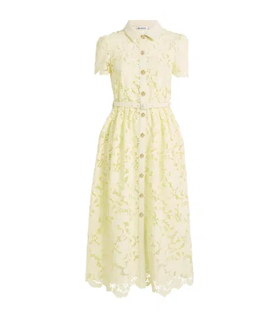 SELF-PORTRAIT LACE BELTED TAILORED MIDI DRESS
