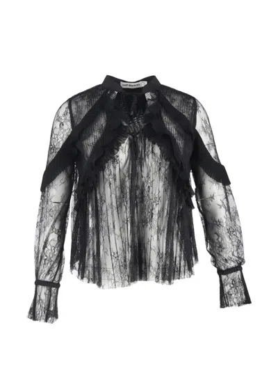 Pre-owned Self-portrait Lace Blouse In Black