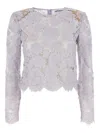 Self-portrait Women's Lace Blouse Top In Purple