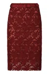 Self-portrait Lace Bodycon Dress In Burgundy
