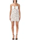 Self-portrait White Lace Mini Dress With Oversized Satin Bow In White