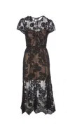 Self-portrait Lace Midi Dress In Nero