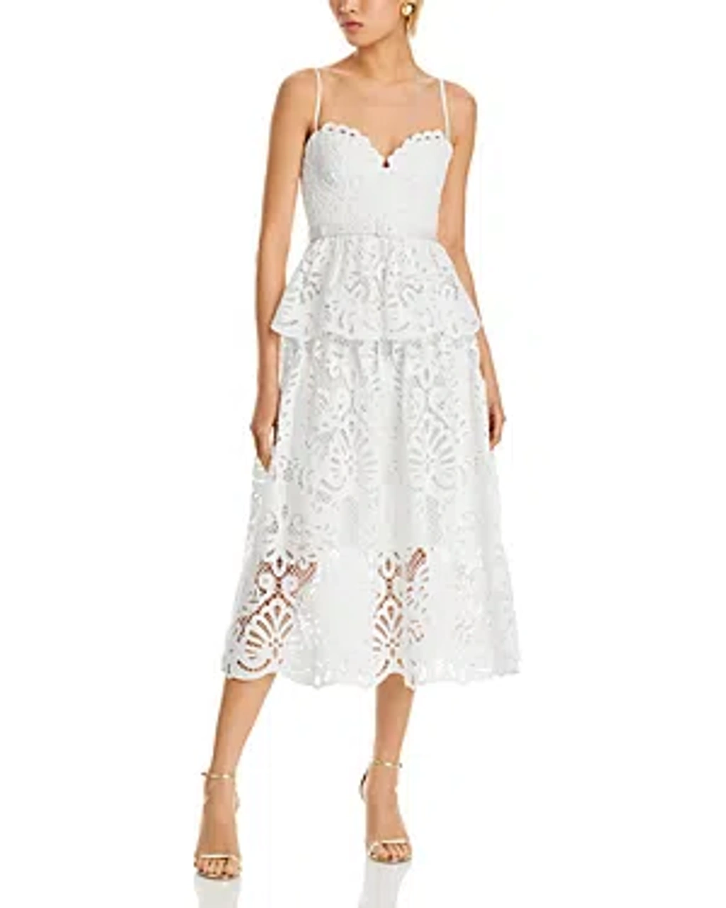 chinese dress ladies Tamia Floral Lace Bustier Midi Dress