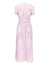 Self-portrait Lace Button Front Midi Dress Dresses Violet