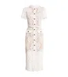 Self-portrait White Sequin Lace Midi Dress In White