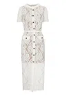 Self-portrait Lace Dress With Belt In White
