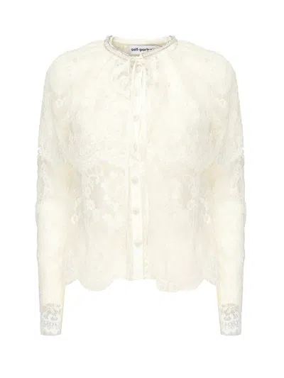 Self-portrait Topwear In White Polyamide