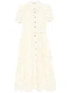 Self-portrait Yellow Lace Midi Dress In Yellow