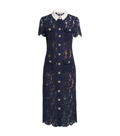 SELF-PORTRAIT LACE COLLARED MIDI DRESS