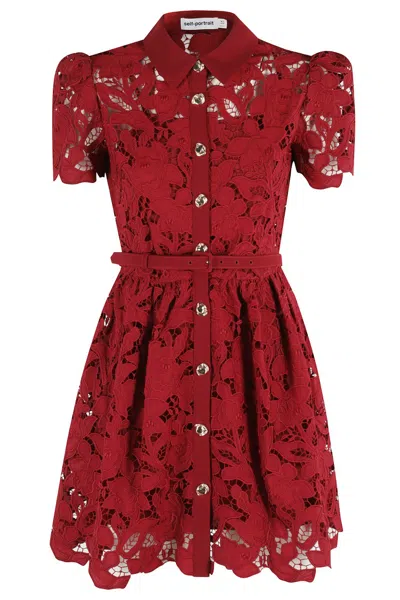 SELF-PORTRAIT SELF-PORTRAIT LACE COLLARED MINI DRESS