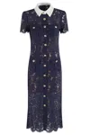Self-portrait Lace Contrast Collar Midi Dress