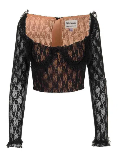 Self-portrait Lace Corset Top In Black