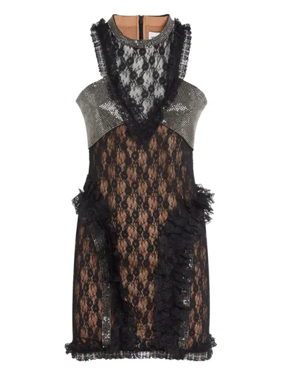 SELF-PORTRAIT LACE CRYSTAL MINI DRESS
