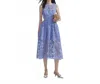 Self-portrait Abito Midi Con Cut-out In Pizzo Blu In Blue