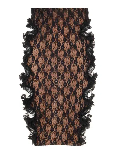 SELF-PORTRAIT LACE CUT OUT MIDI SKIRT