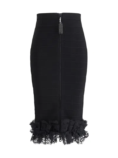 SELF-PORTRAIT LACE DETAIL MIDI SKIRT