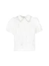 Self-portrait Lace Diamante Collar Top White