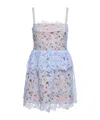 Self-portrait Organza Flared Mini Dress With Cut-out Details