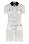 Self-portrait Delicate Lace Dress With Structured Pockets In White