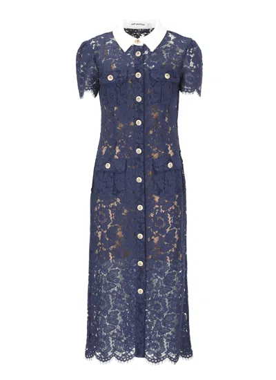 Self-portrait Lace Dress In Blue